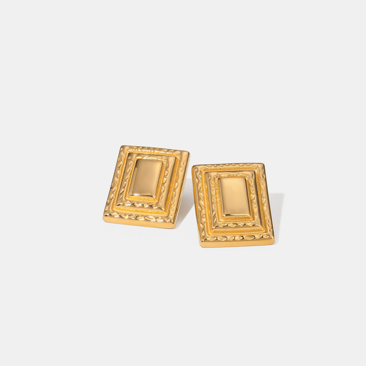 Square Earrings Gold, 14k/ 18k, handcrafted online