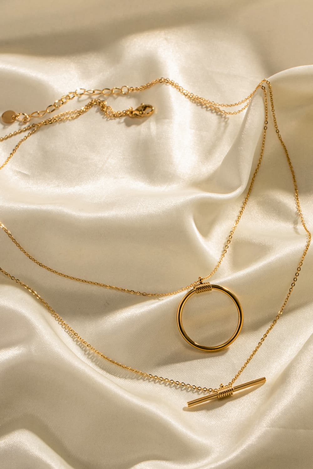 Double-Layered Gold Ring Necklace