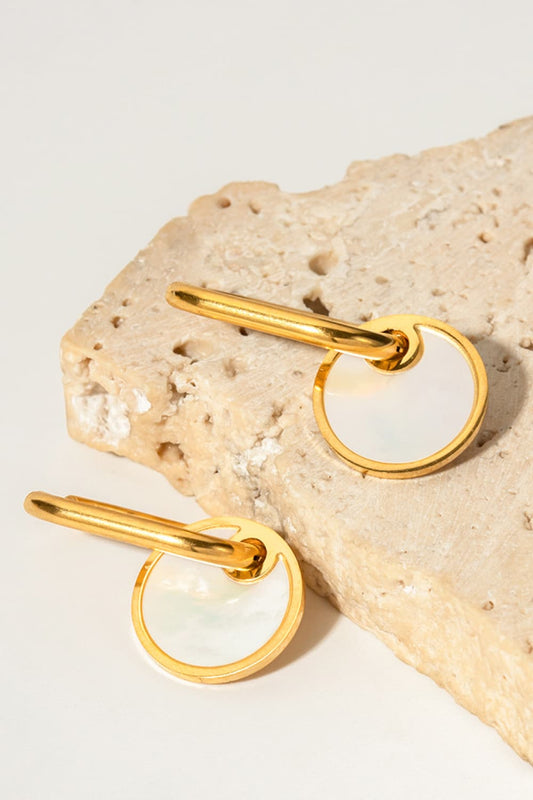 White Mother-Of-Pearl Drop Earrings